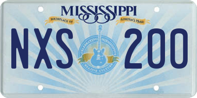 MS license plate NXS200