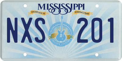 MS license plate NXS201