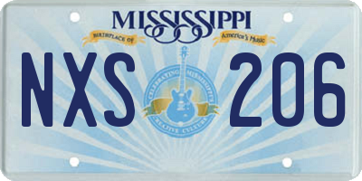 MS license plate NXS206