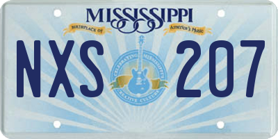 MS license plate NXS207