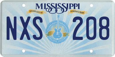 MS license plate NXS208