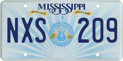 MS license plate NXS209