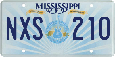 MS license plate NXS210