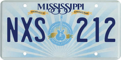 MS license plate NXS212
