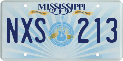 MS license plate NXS213