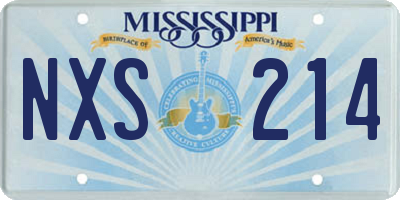 MS license plate NXS214