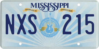 MS license plate NXS215