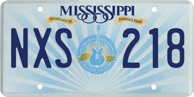MS license plate NXS218