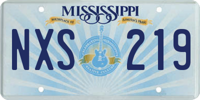 MS license plate NXS219