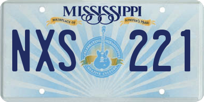 MS license plate NXS221