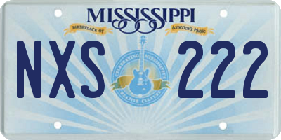 MS license plate NXS222