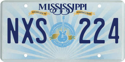 MS license plate NXS224