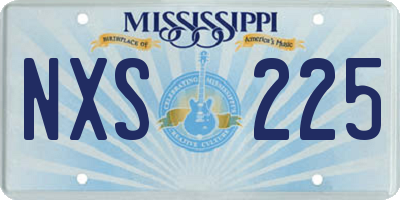 MS license plate NXS225