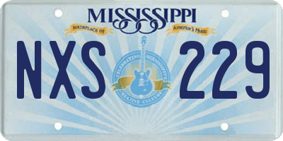 MS license plate NXS229