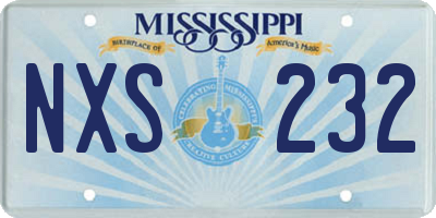 MS license plate NXS232