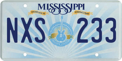 MS license plate NXS233