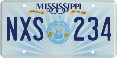 MS license plate NXS234