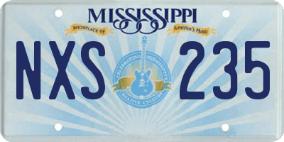 MS license plate NXS235