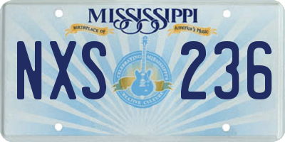 MS license plate NXS236