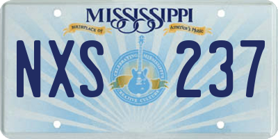 MS license plate NXS237