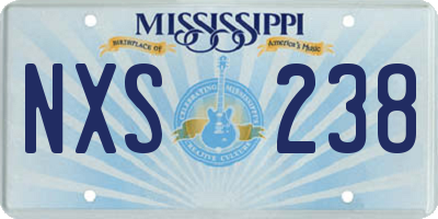 MS license plate NXS238