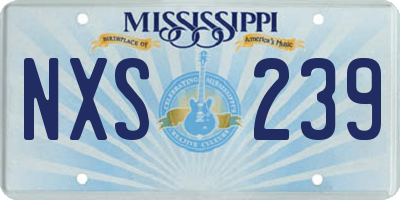 MS license plate NXS239