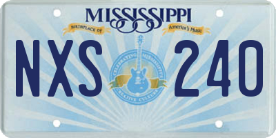 MS license plate NXS240