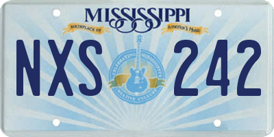 MS license plate NXS242