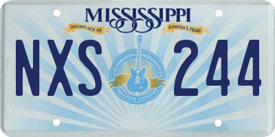 MS license plate NXS244