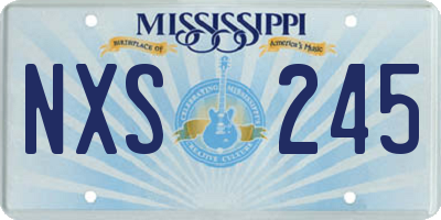 MS license plate NXS245
