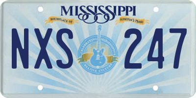 MS license plate NXS247