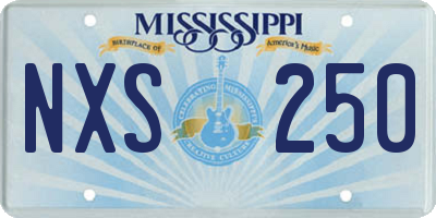 MS license plate NXS250