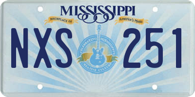 MS license plate NXS251
