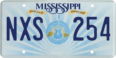 MS license plate NXS254