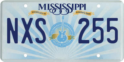 MS license plate NXS255