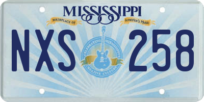 MS license plate NXS258