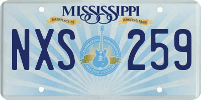 MS license plate NXS259