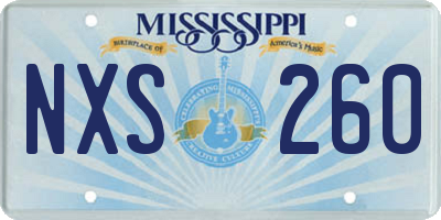 MS license plate NXS260