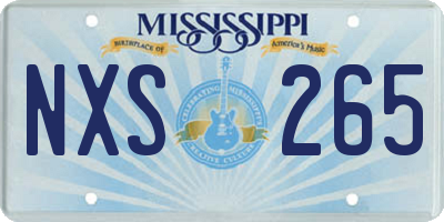 MS license plate NXS265