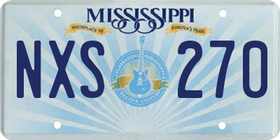 MS license plate NXS270
