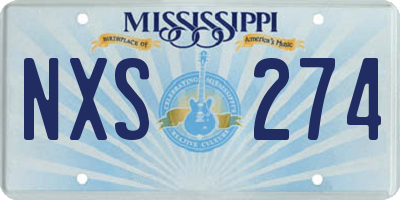 MS license plate NXS274