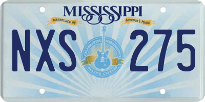 MS license plate NXS275