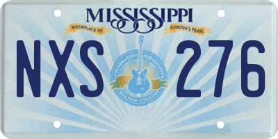 MS license plate NXS276