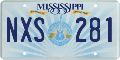 MS license plate NXS281