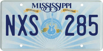 MS license plate NXS285