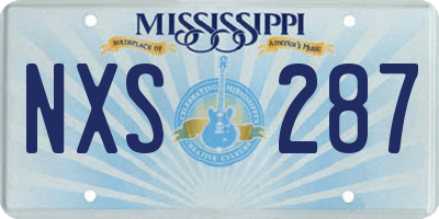 MS license plate NXS287
