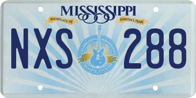MS license plate NXS288