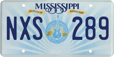 MS license plate NXS289