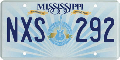 MS license plate NXS292