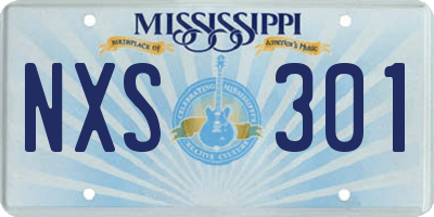 MS license plate NXS301